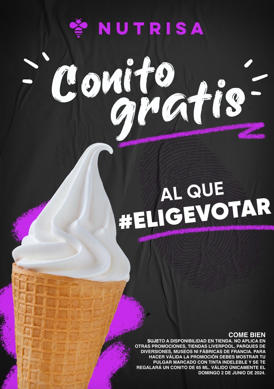 #EligeVotar y recibe gratis un conito de helado Nutrisa