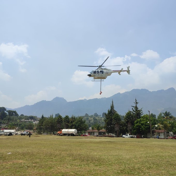 Continúa la mitigación del incendio forestal en Quimixtlán: Sergio Salomón