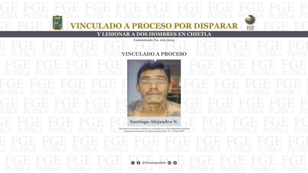Vinculado a proceso por disparar y lesionar a dos hombres en Chietla