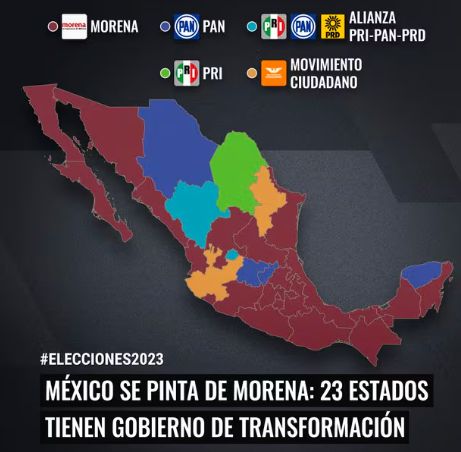 Elecciones 2024 México: Morena gobernará 24 estados; así quedó el mapa político tras victoria en Yucatán y derrota en Guanajuato y Jalisco