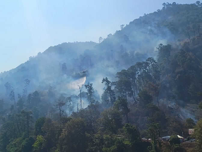 Controlan 80% de incendio forestal en el municipio de Chignautla