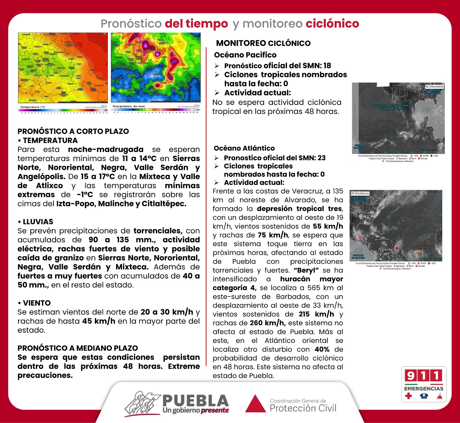 En Puebla seguirán las lluvias por depresión tropical “Chris”