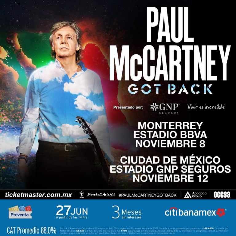 Paul McCartney vuelve a México, ¿en qué fechas se presentará ?