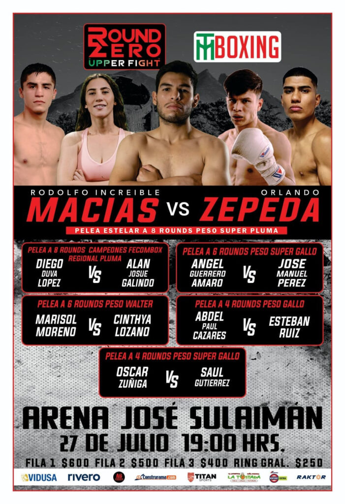 Encabeza Rodolfo Macías vs Orlando Zepeda cartelera en Arena José Sulaimán
