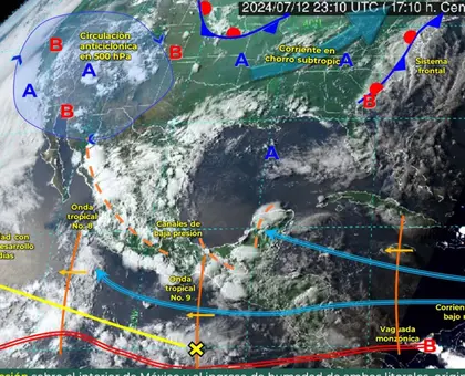 Clima México para este sábado prevé lluvias por la onda tropical 9