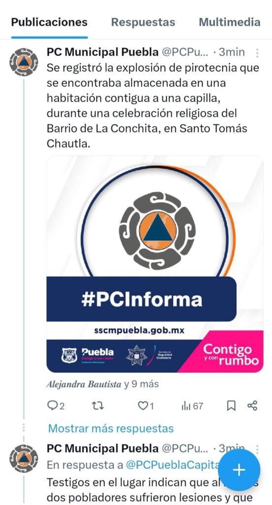 Dos heridos por explosión de pirotecnia en Santo Tomás Chautla