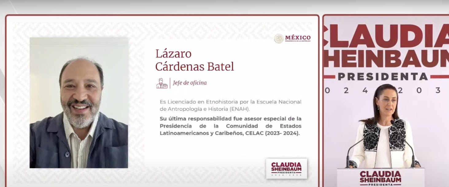 Sheinbaum presenta a Lázaro Cárdenas Batel, como jefe de la oficina de la presidencia