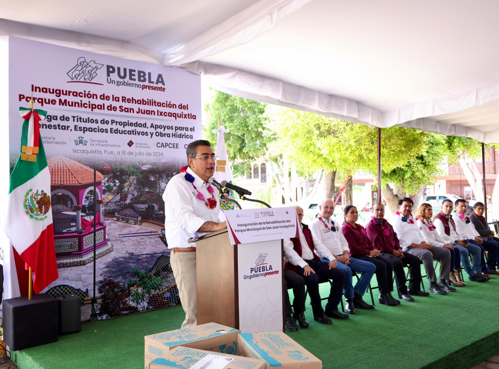 En Ixcaquixtla, Sergio Salomón reiteró compromiso con la unidad y bienestar de los poblanos