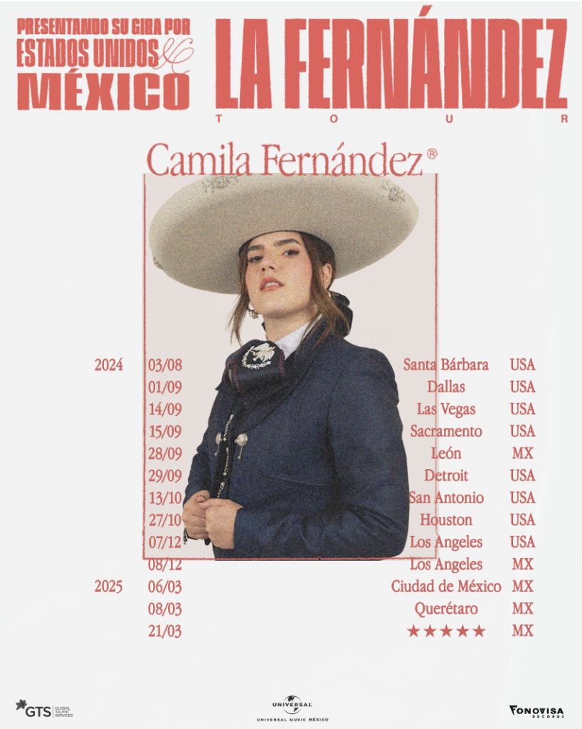 Camila Fernández anuncia su primera gira  por México y Estados Unidos