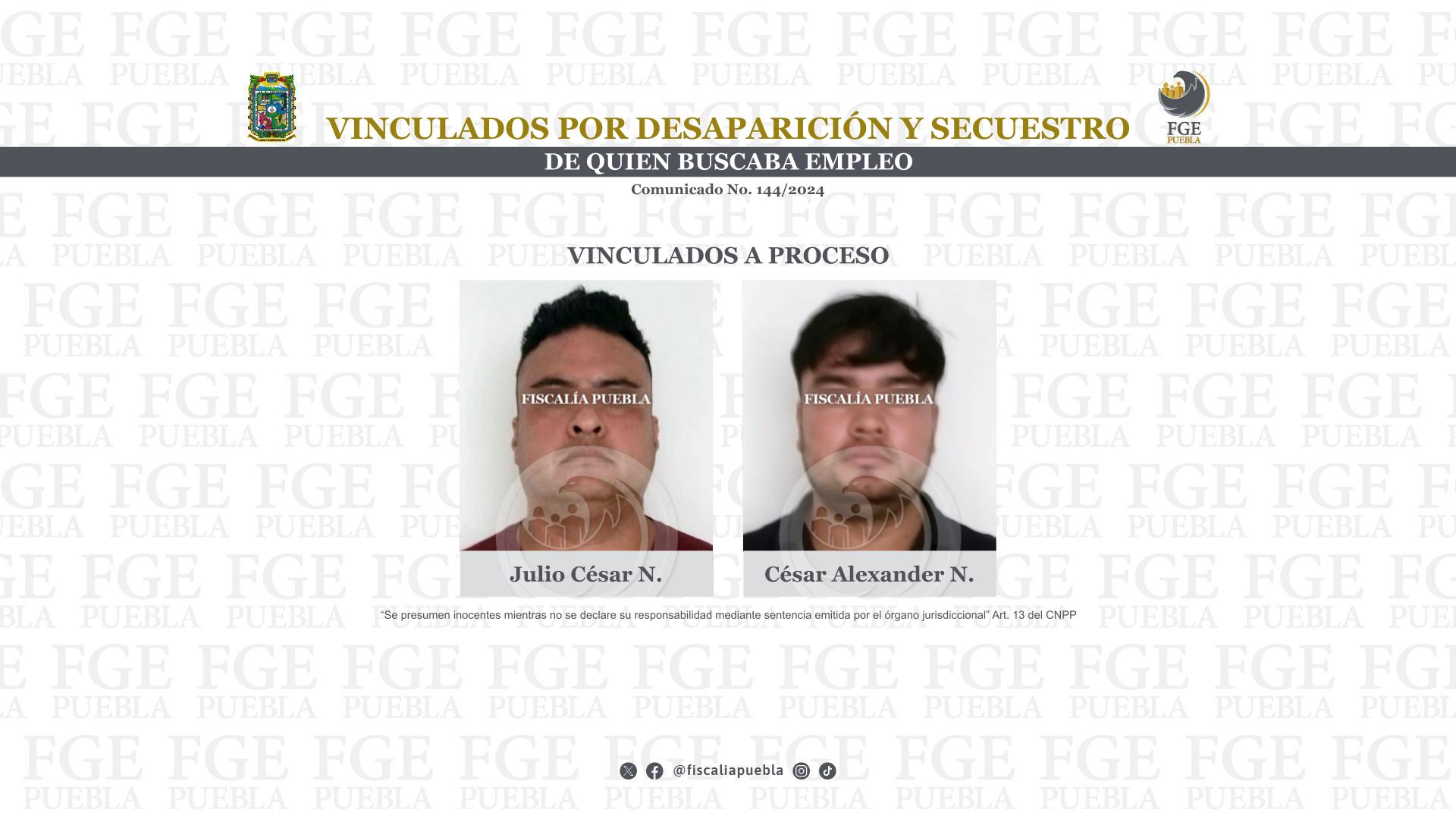 Vinculados por desaparición y secuestro de quien buscaba empleo