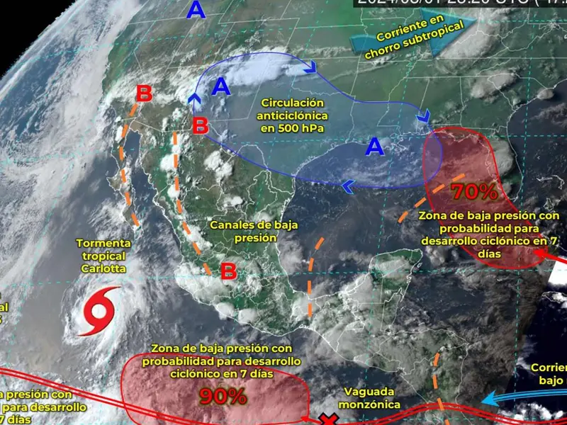 Clima México hoy 2 de agosto de 2024: Continuarán lluvias por monzón y zona de baja presión