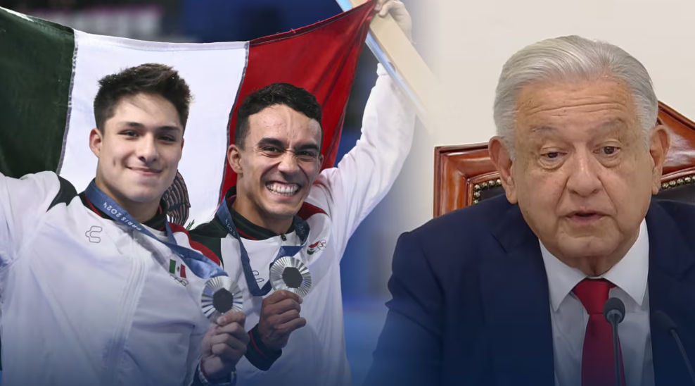 AMLO felicitó a Osmar Olvera y Juan Celaya por medalla en clavados en ‘una competencia muy cerrada’ en París 2024