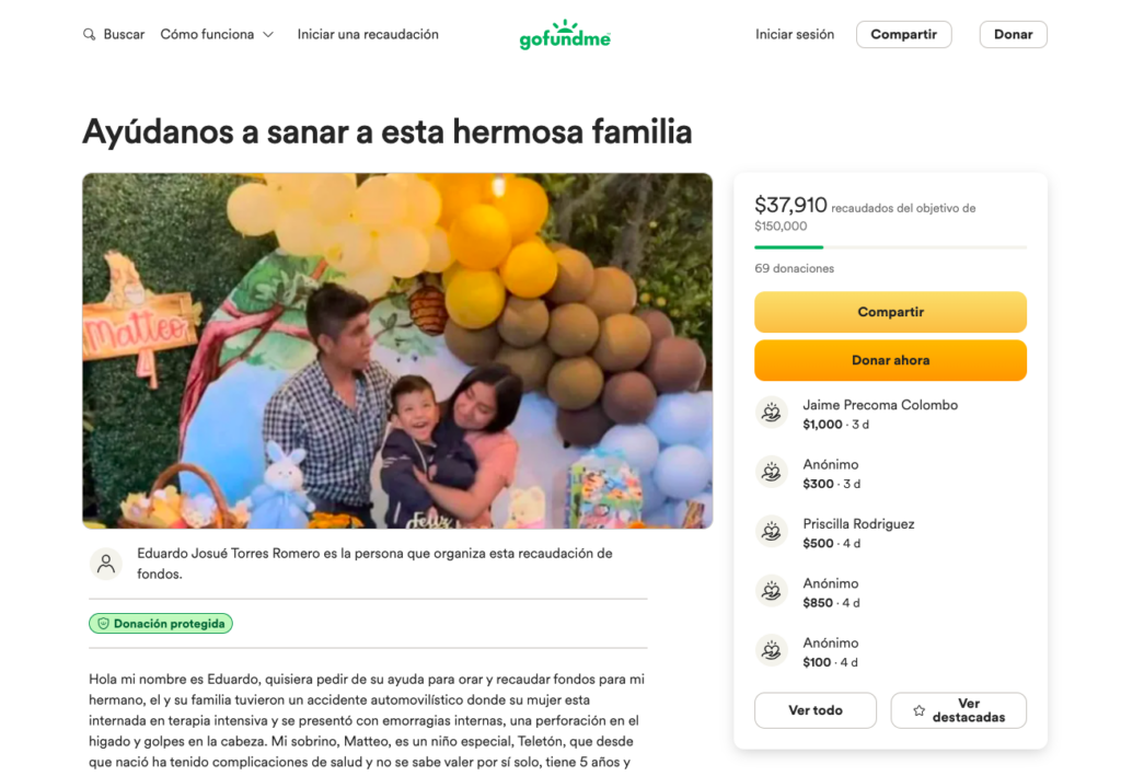 Familia poblana sufre grave accidente automovilístico, necesitan 150,000 pesos