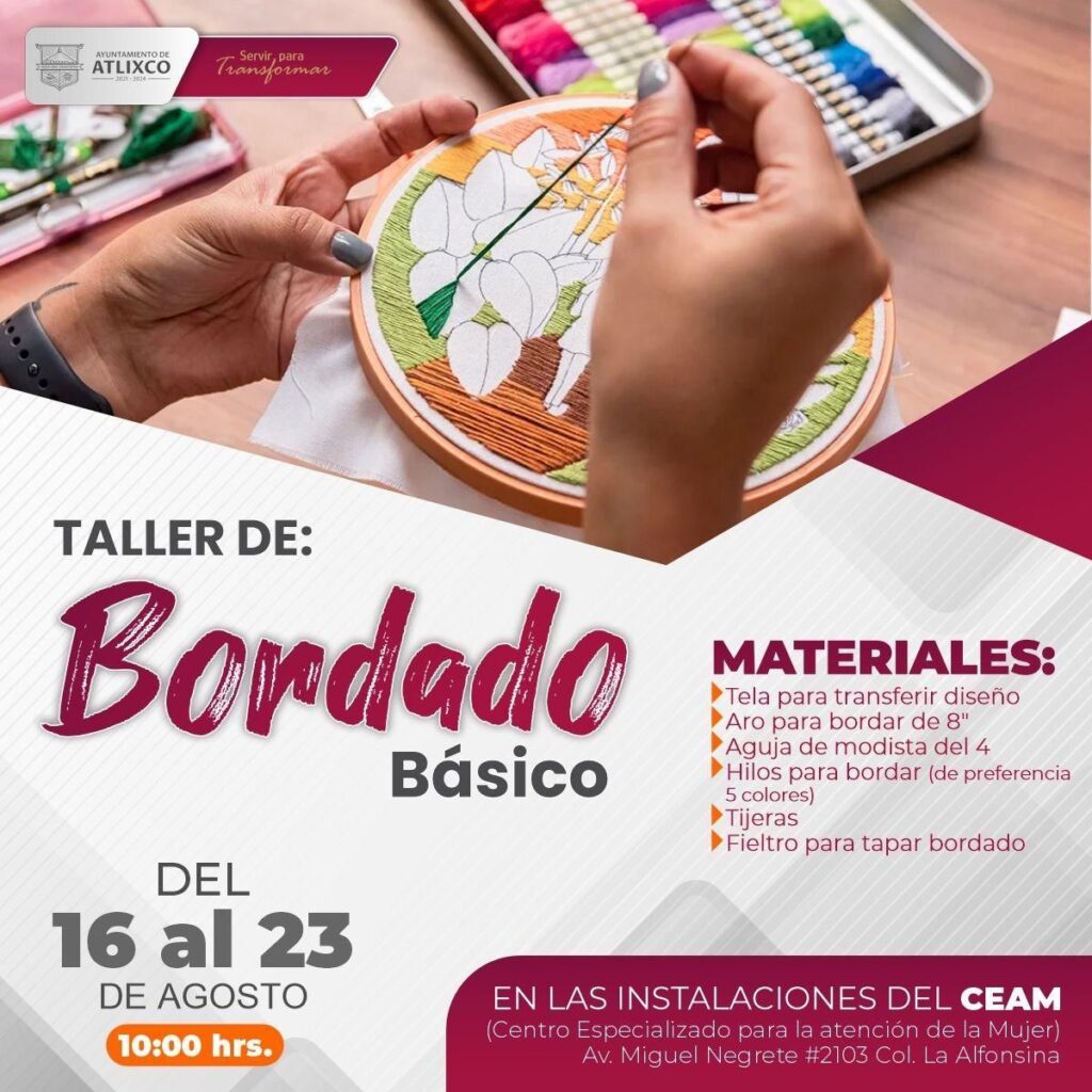 Desde Atlixco: Ayuntamiento te invita a sus talleres para mujeres