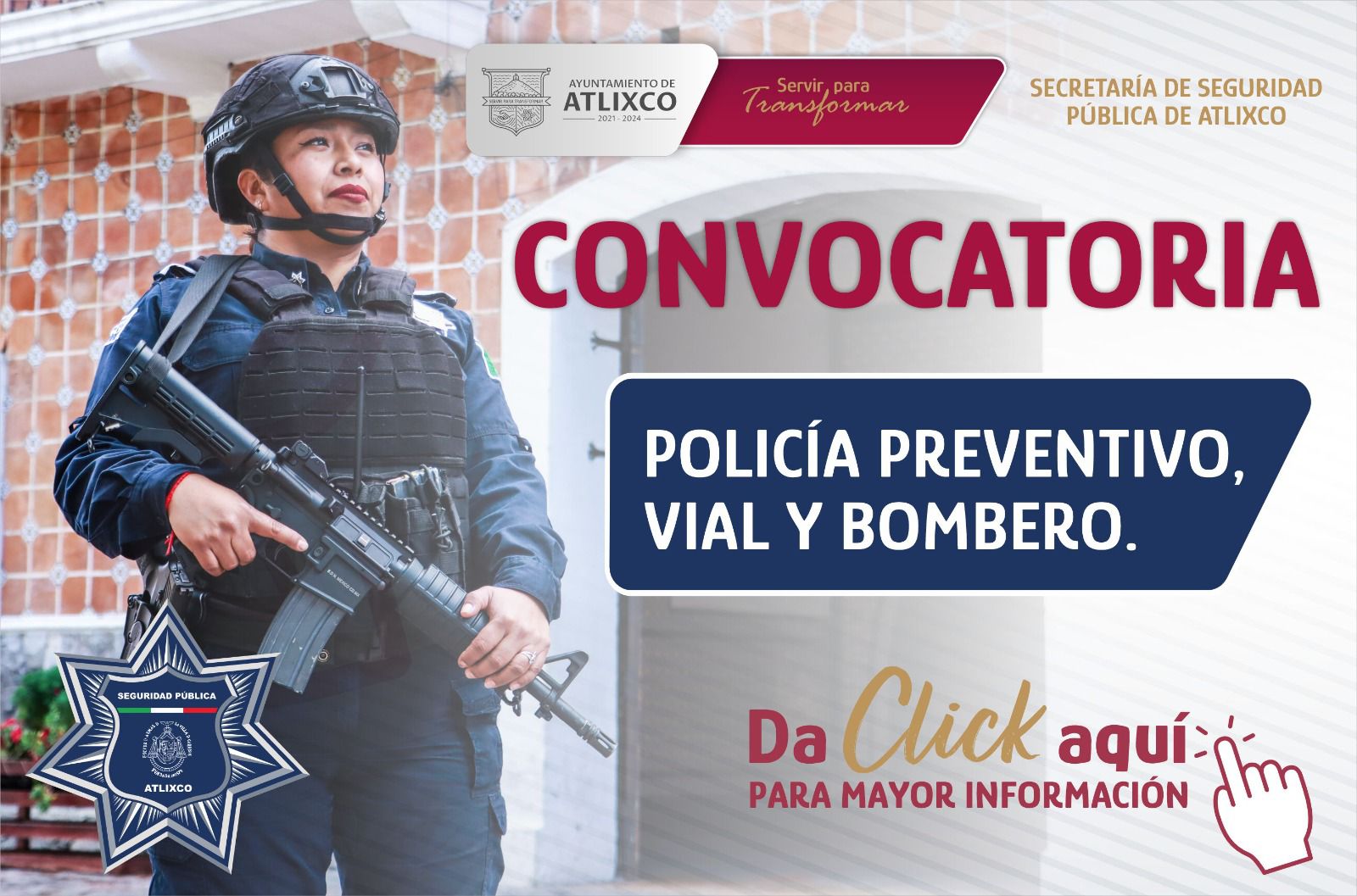 ¡Te invitamos a formar parte de la secretaría de Seguridad Pública de Atlixco, aquí están los requisitos!