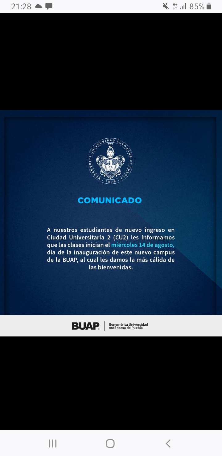 ¡Todo listo para que el miércoles inicien las clases en CU2 BUAP!