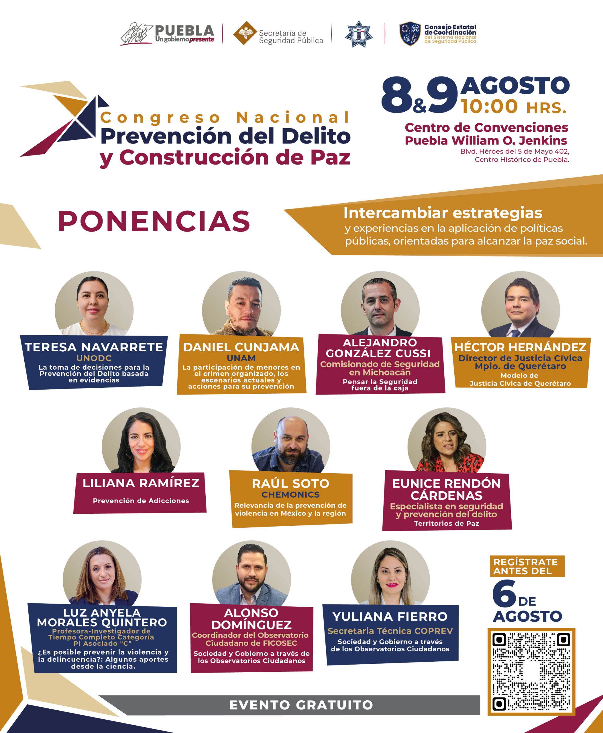 Puebla, sede del Congreso Nacional de Prevención del Delito