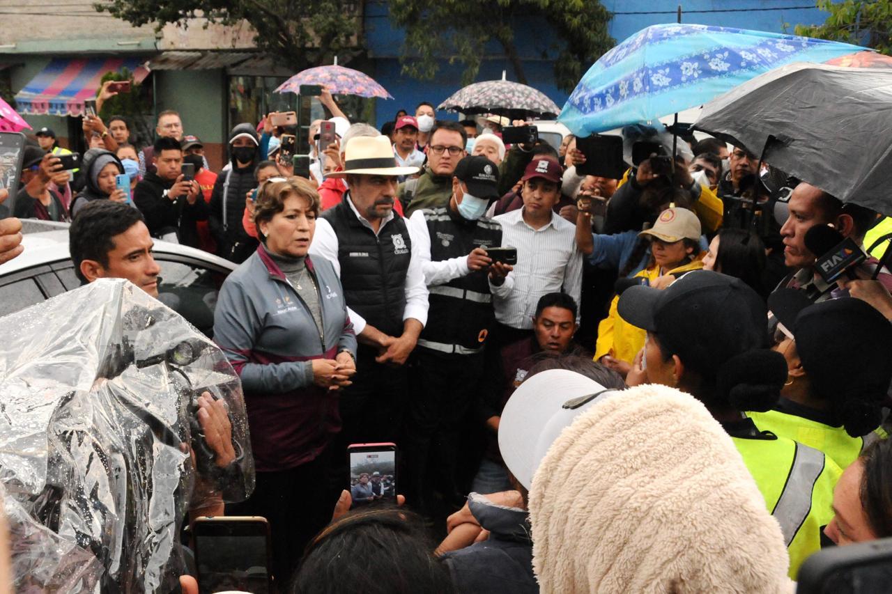 Acude gobernadora a supervisar apoyo para afectados en Chalco