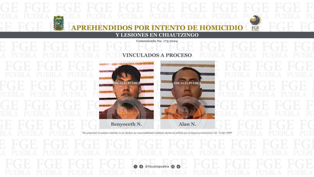 Aprehendidos por intento de homicidio y lesiones en Chiautzingo