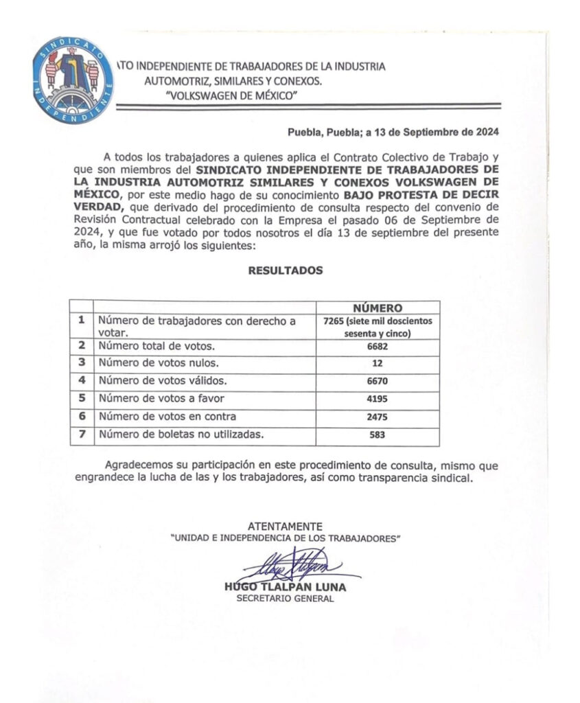 Trabajadores de la Volkswagen aceptan acuerdo con la empresa
