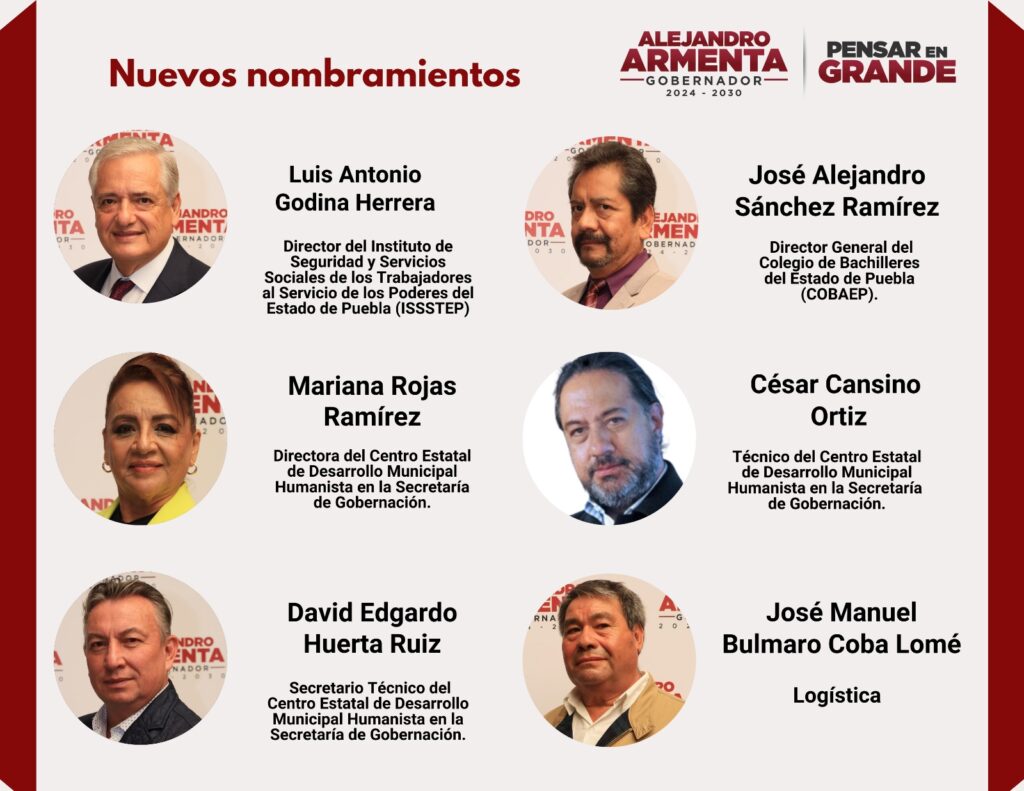 Luis Antonio Godina, al Issstep; Alejandro Armenta enlistó nuevos nombramientos