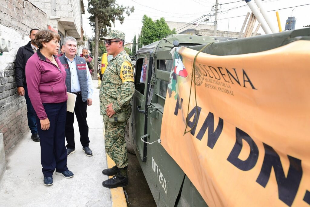 Revisa Delfina Gómez los trabajos para continuar apoyando a afectados en Chalco