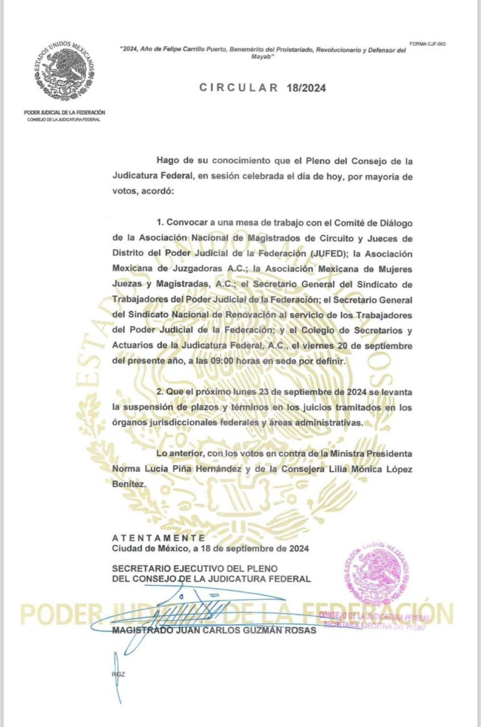 23 de septiembre regresan al trabajo jueces y empleados en los juzgados