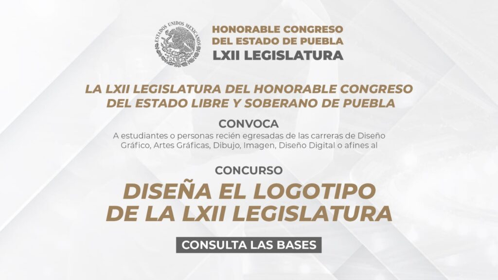 Emite Congreso del Estado convocatoria para diseñar logotipo de la LXII Legislatura