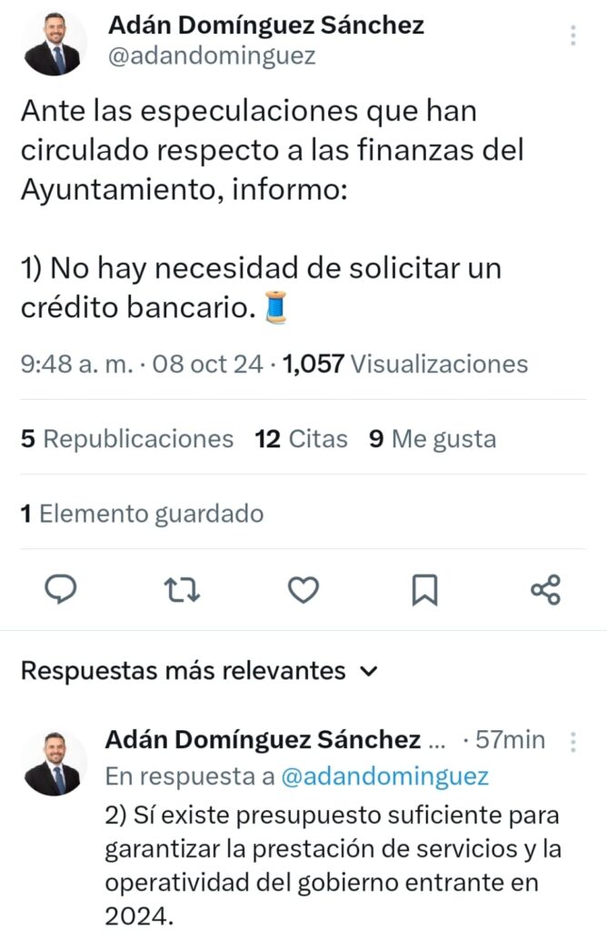 Hay recurso suficiente para Pepe Chedraui y no vamos a solicitar una línea de crédito: Adán Domínguez