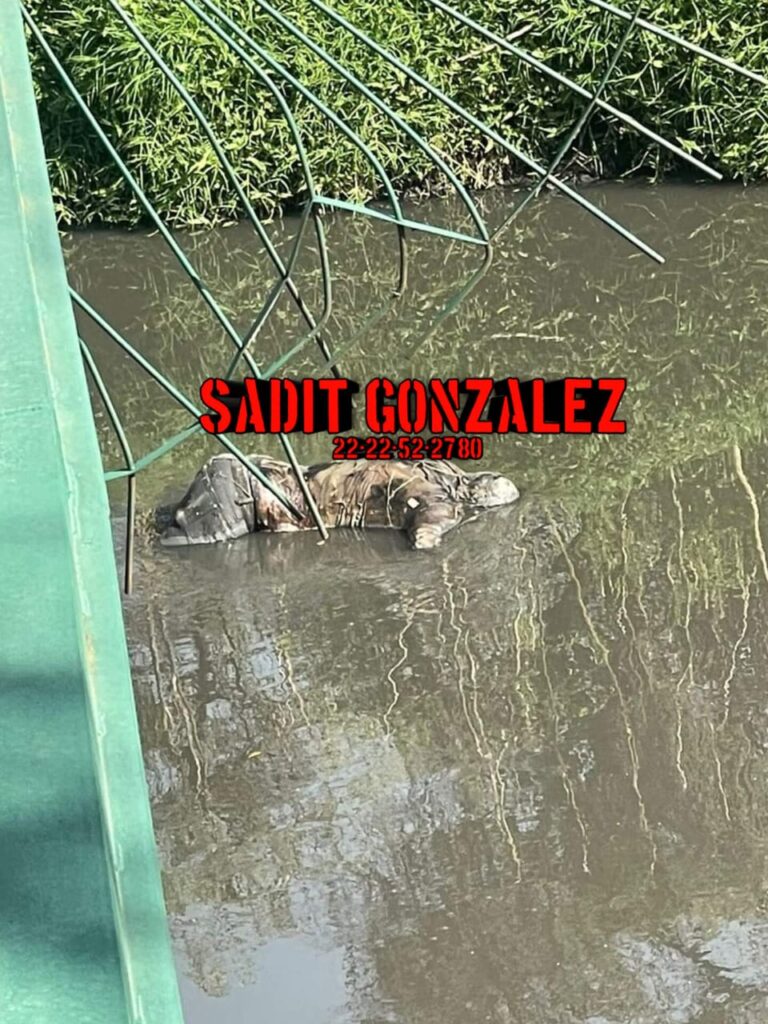 Cadáver de un hombre en descomposición en el río Atoyac