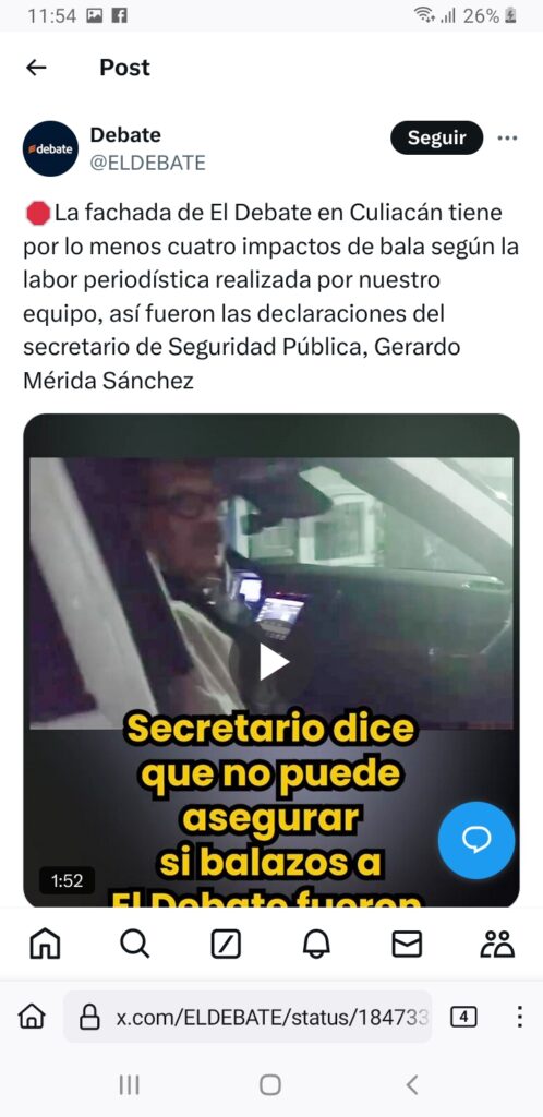 Diario El Debate, en Sinaloa, denuncia amenazas