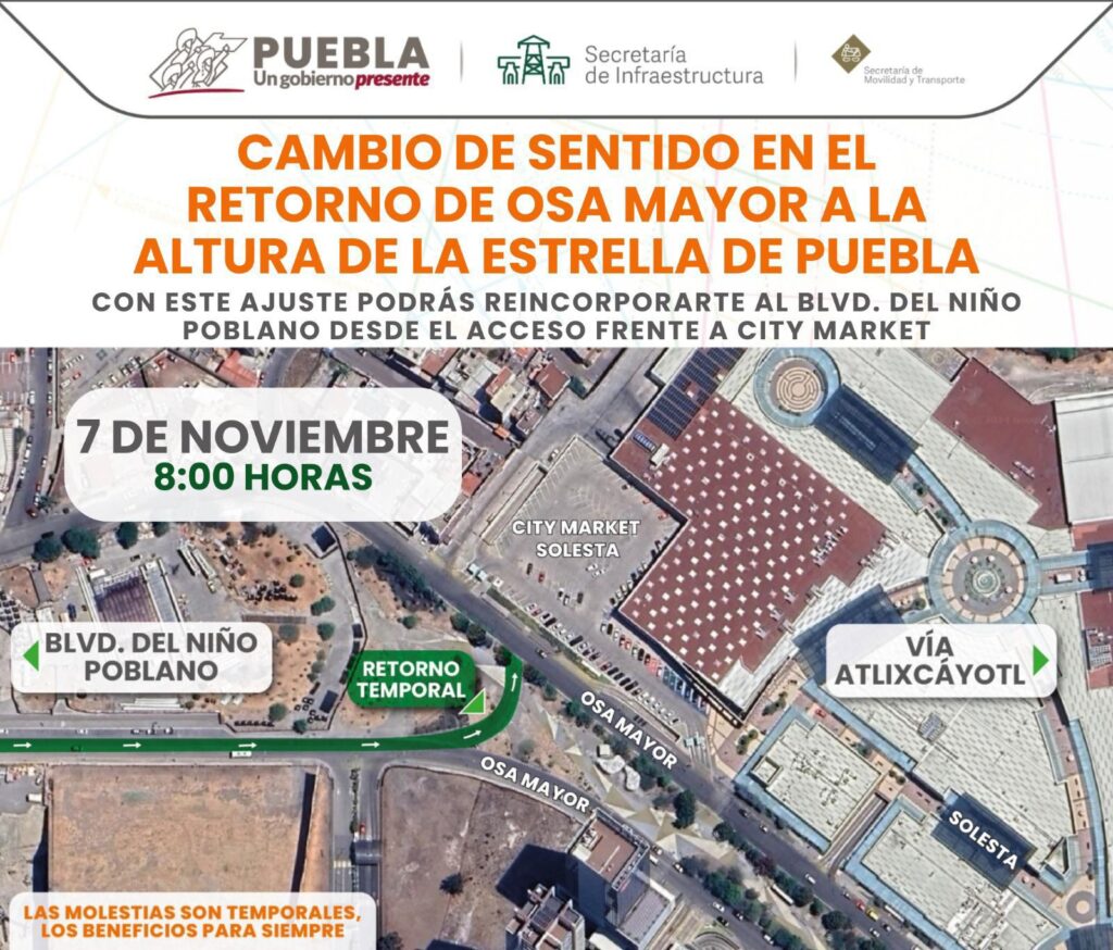 AVISO IMPORTANTE: Cambió el sentido en el retorno de Osa Mayor