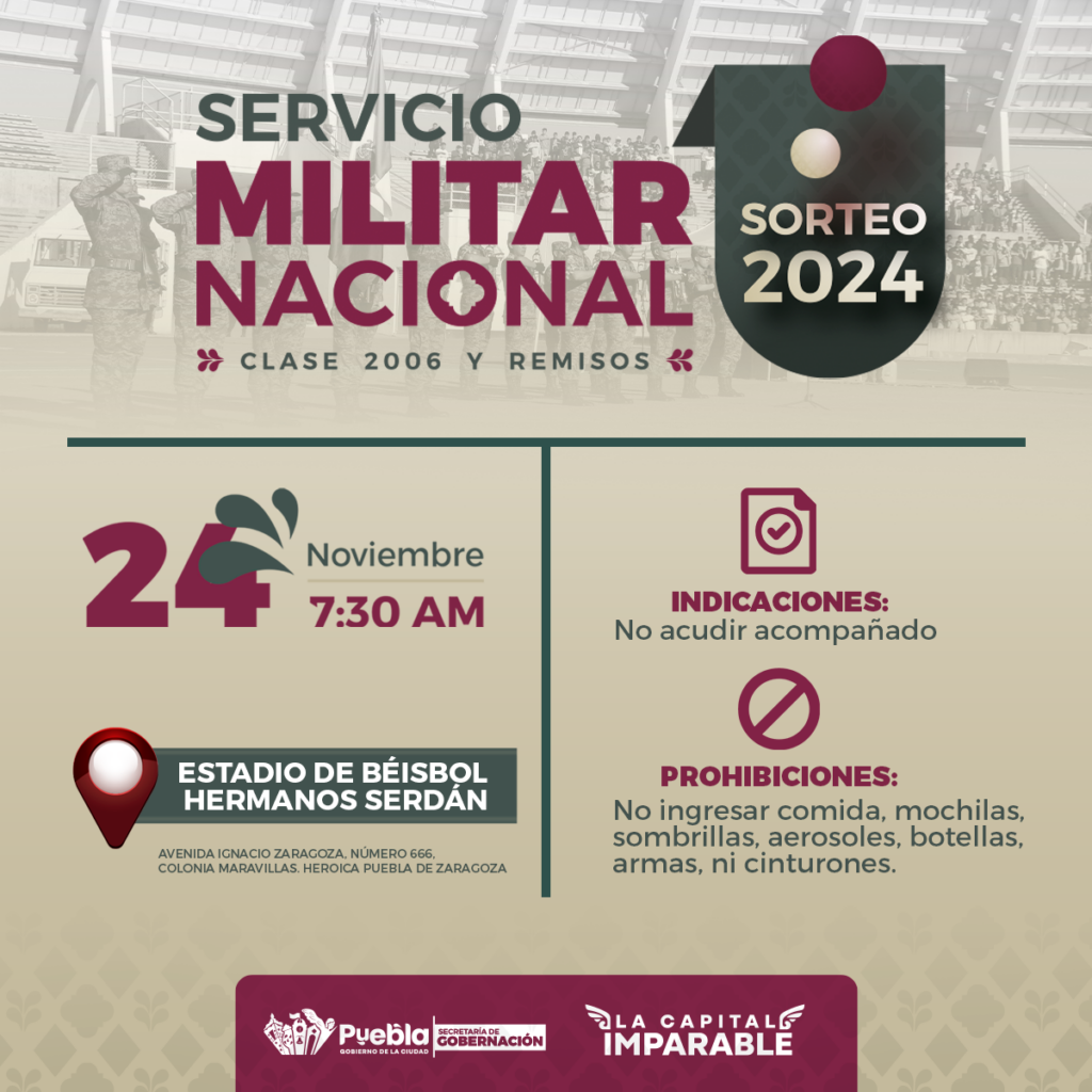 Invita Segom al sorteo del Servicio Militar Nacional