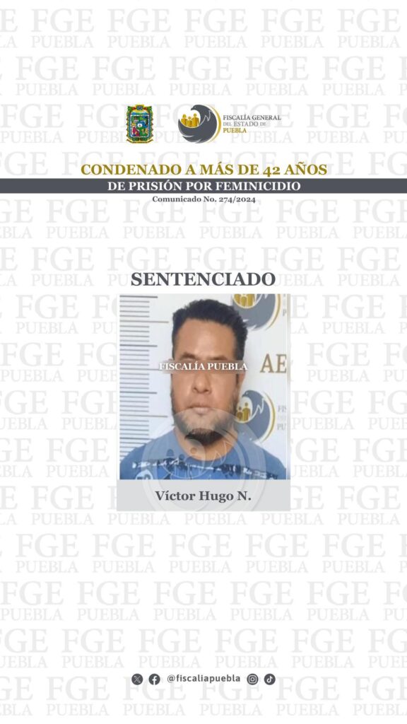 Condenado a más de 42 años de prisión por feminicidio