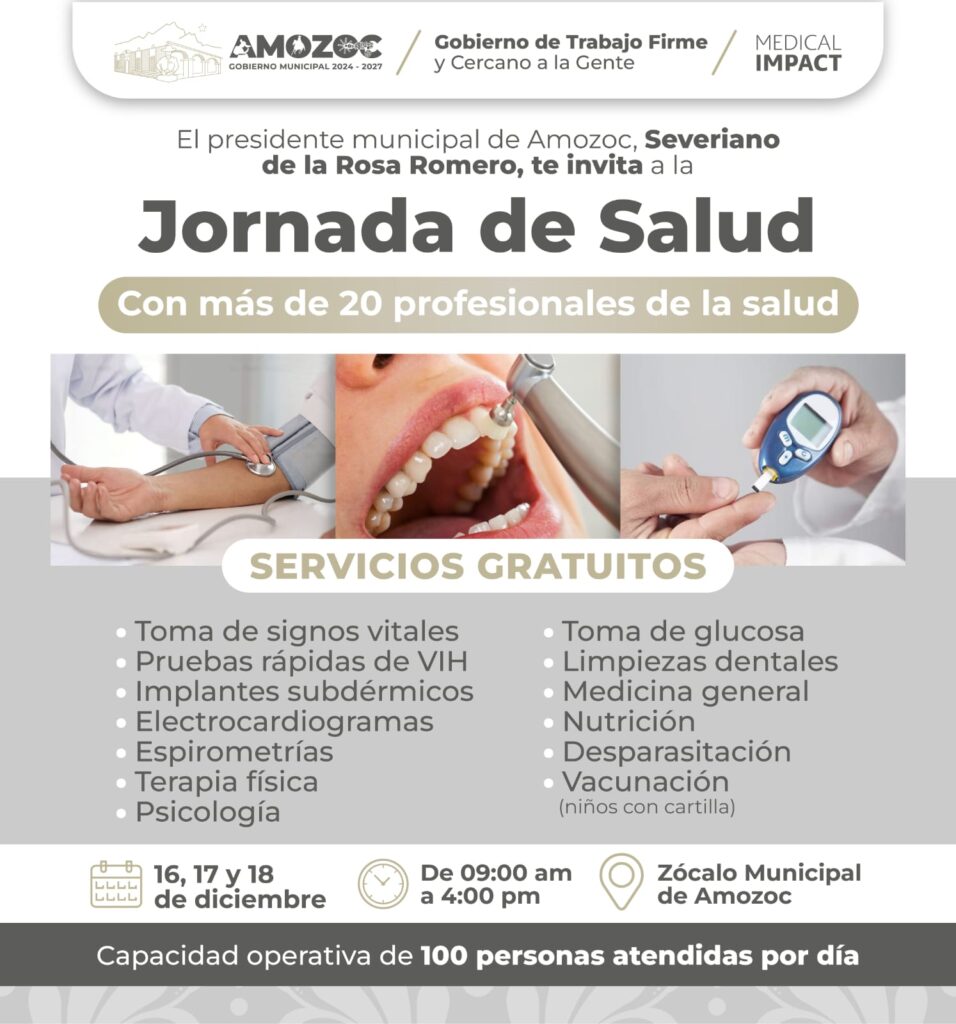 Anuncian jornada de salud en Amozoc