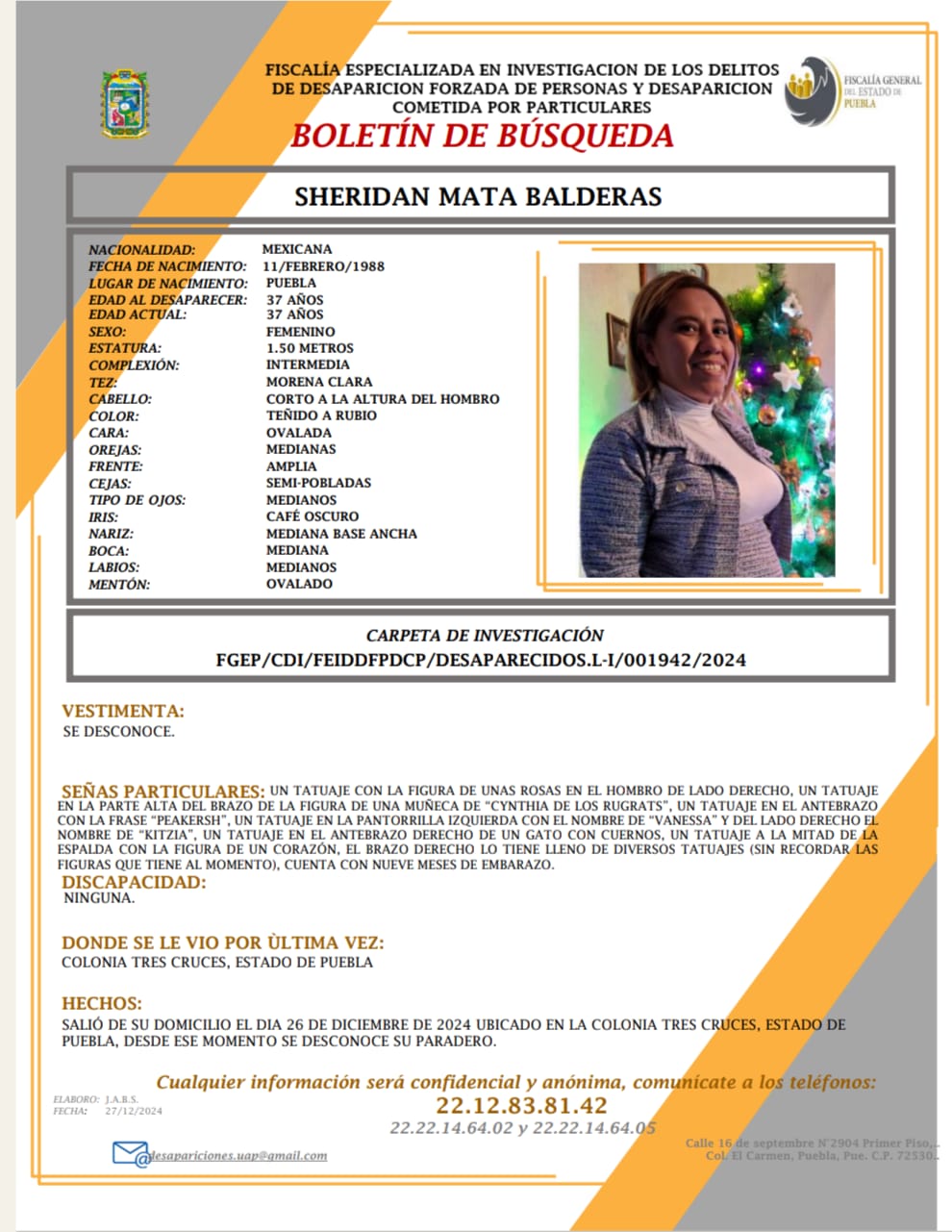 Buscan a la activista Sheridan Mata