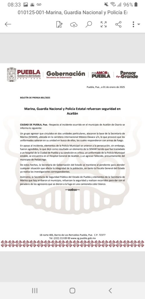 Confirman muerte de presunto delincuente en Acatlán