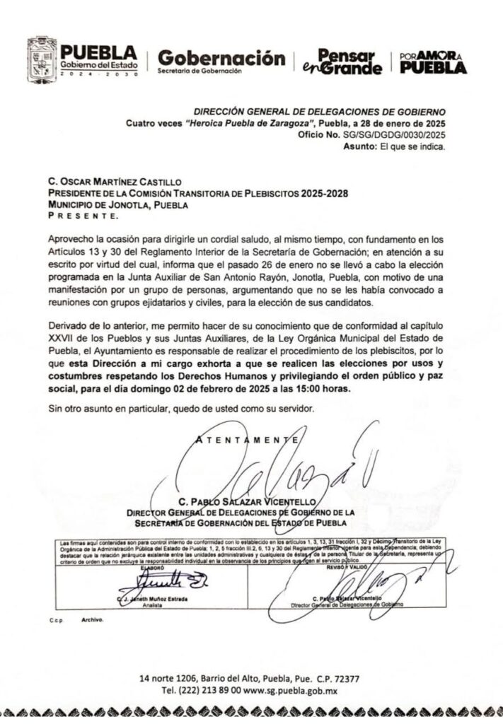 Indígenas de San Antonio Rayón acusan a Pablo Salazar Vicentillo de presunto abuso de poder a favor de la presidenta de Jonotla, Jael Peña
