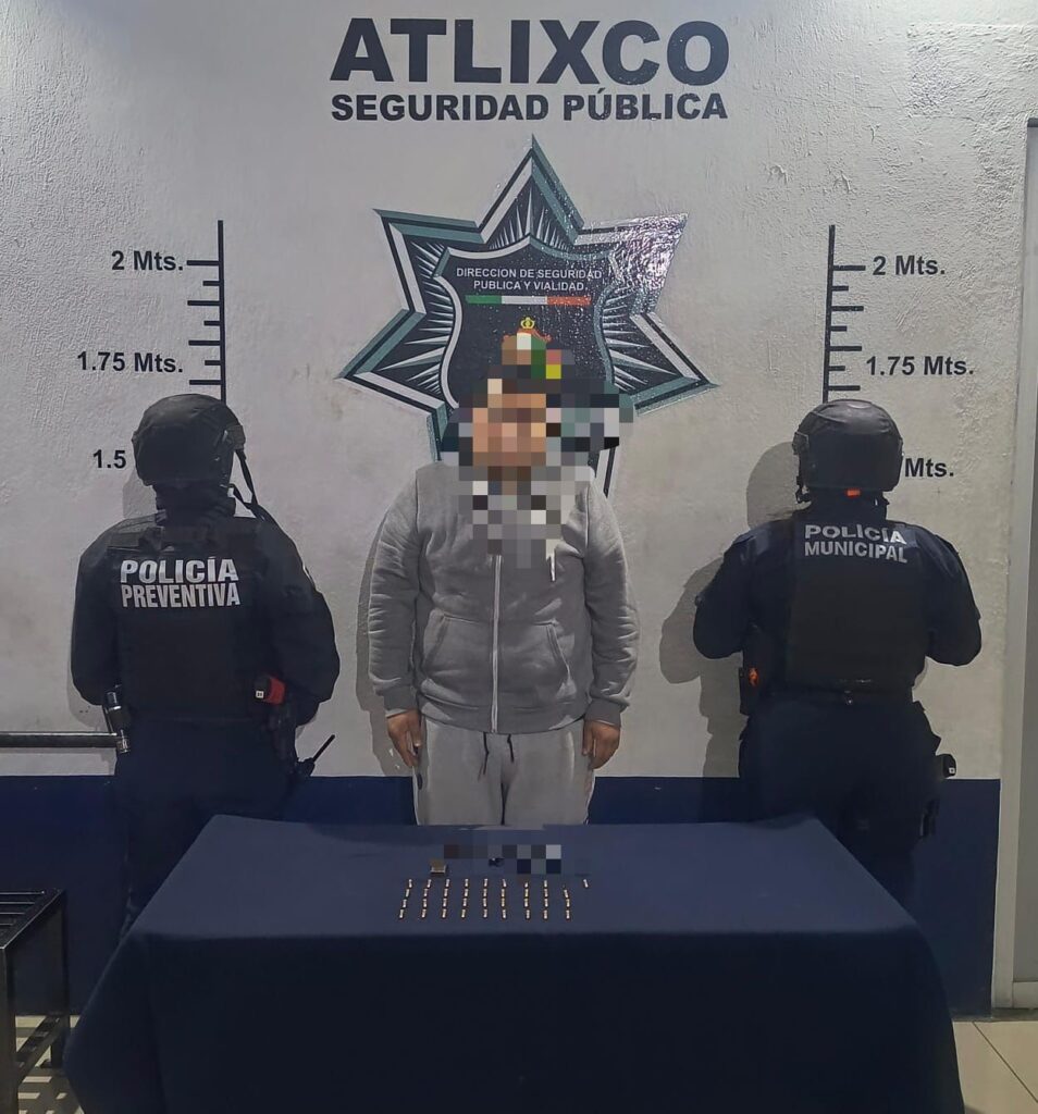 ¡Se paseaba en el hermoso Atlixco con un arma y 37 cartuchos útiles!