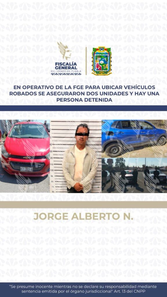 En operativo de la FGE para ubicar vehículos robados se aseguraron dos unidades y hay una persona detenida