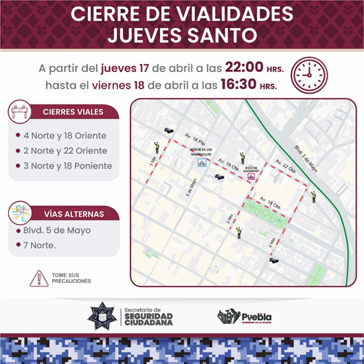 AVISO: Cierres viales de hoy y mañana
