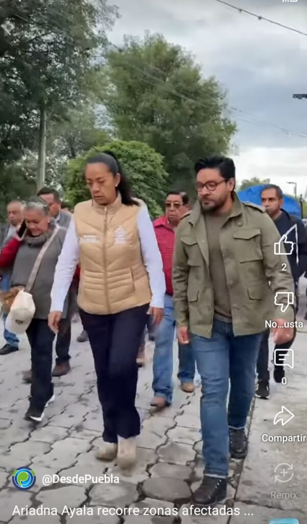 Video: Ariadna Ayala recorrió zona afectada por lluvias en Atlixco