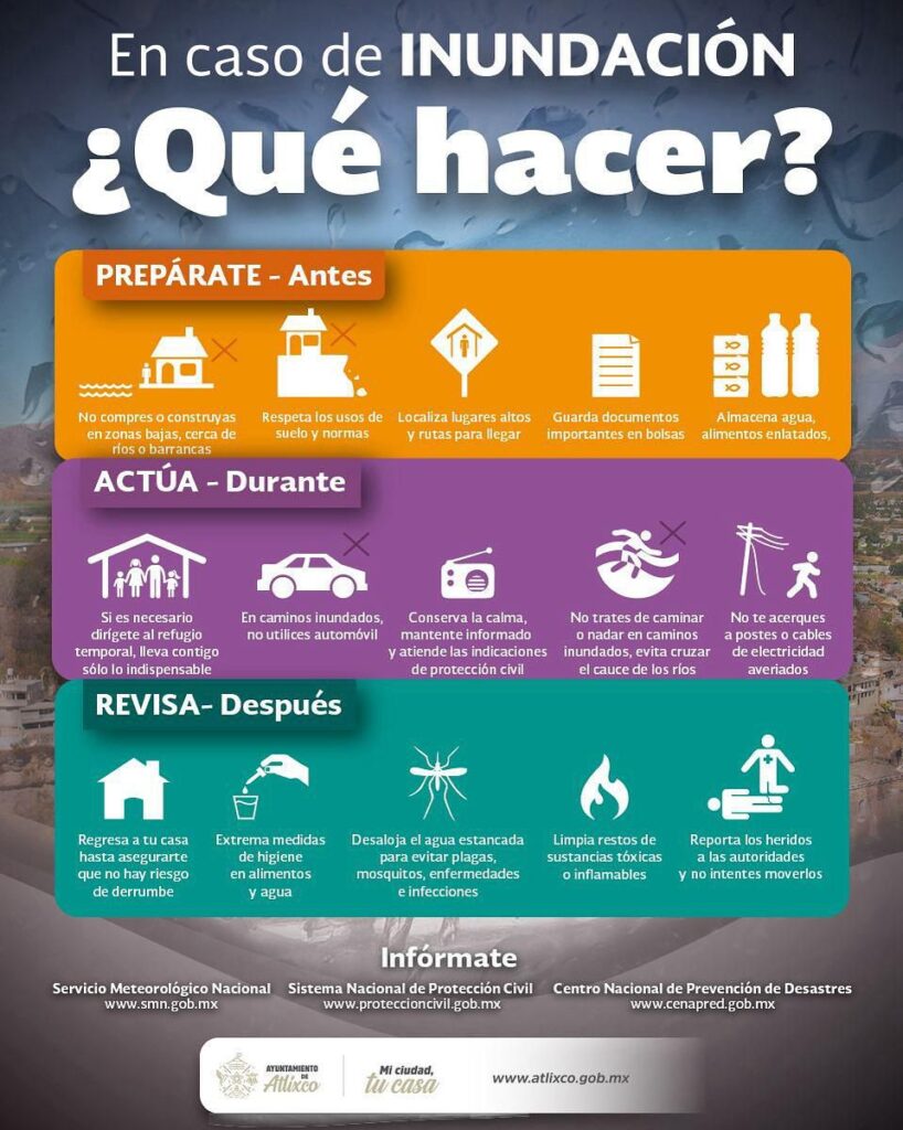 Desde Atlixco: Recomendaciones para evitar inundaciones