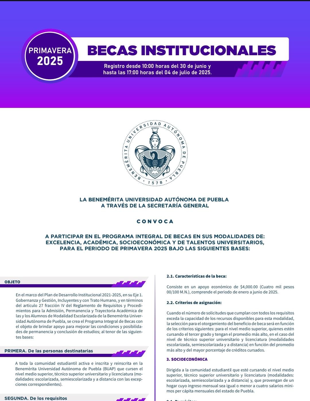 BUAP lanza la convocatoria para programas de becas - Desde Puebla