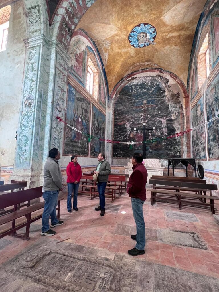 Restaurarán pinturas murales del Santuario de Guadalupe en Real de Catorce con apoyo federal