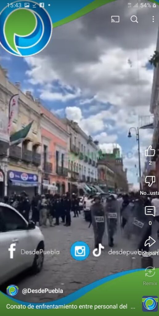 Video: Conato de enfrentamiento entre personal del ayuntamiento de Puebla VS ambulantes en el Centro Histórico