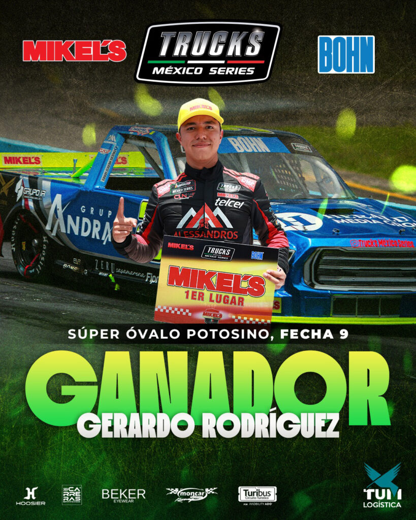 Gerardo Rodríguez, volvió al triunfo de Trucks México Series en el Súper Óvalo Potosino