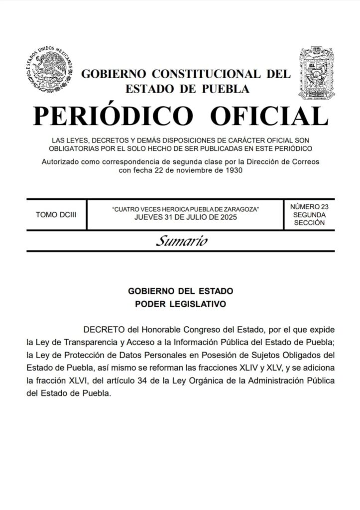 Publican en el Periódico 0ficial del Estado la creación del órgano que suplirá al ITAIPUE