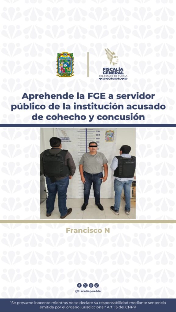 Aprehenden a elemento de la FGE por cohecho y concusión