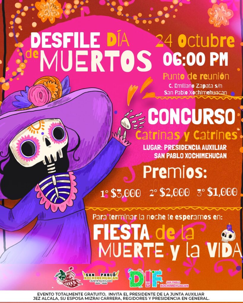 San Pablo Xochimehuacan se alista para su Gran Desfile de Día de Muertos